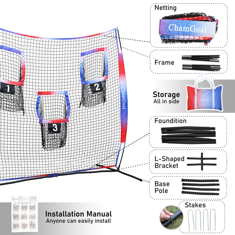 Load image into Gallery viewer, Compact Transport 7' x 7' Football Trainer Throwing Net