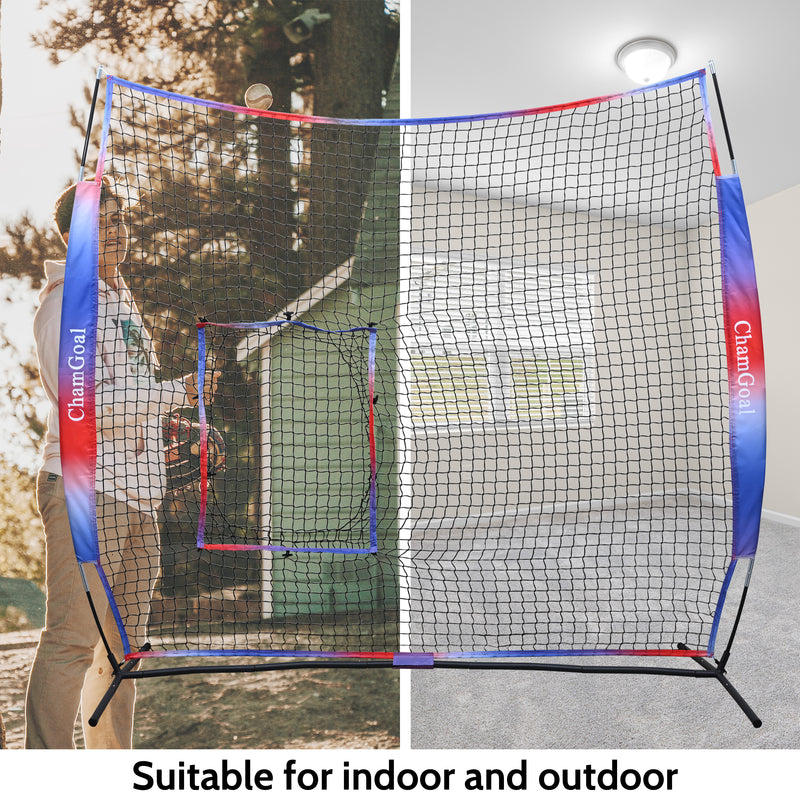 Load image into Gallery viewer, Compact Transport 7' x 7' Baseball Softball Pitch-Through Net
