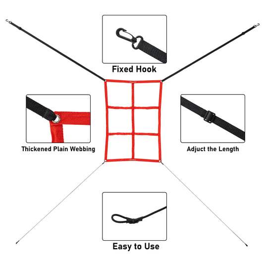 Compact Transport 7' x 7' Baseball Softball Net for Hitting and Pitching with Strike Zone and Dummy Batter
