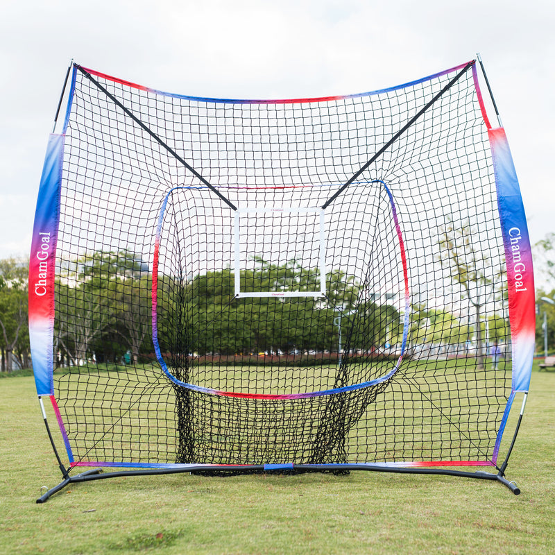 Load image into Gallery viewer, White Adjustable Strike Zone Target on a baseball net on the field