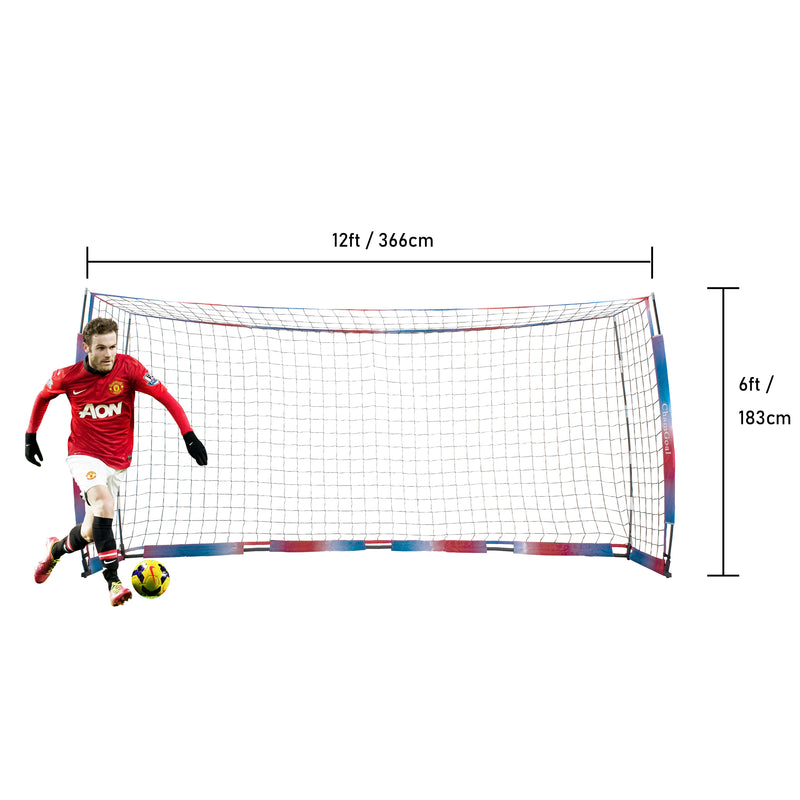 Load image into Gallery viewer, 12' x 6' Portable Soccer Goal Net size demonstration