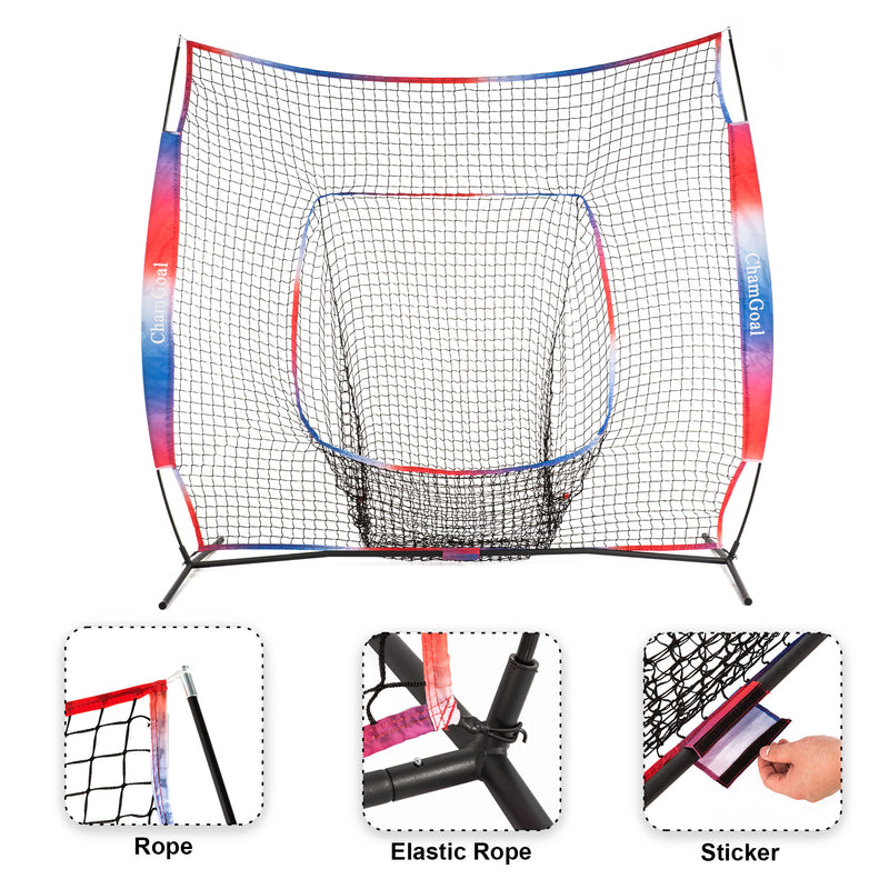 Load image into Gallery viewer, 7' x 7' Baseball Softball 4-in-1 Combo details