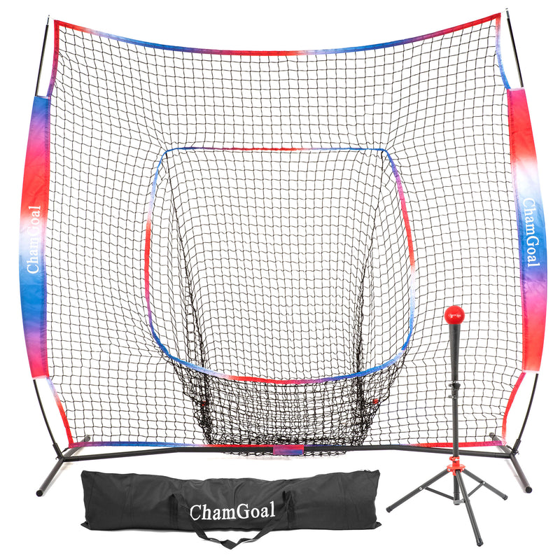 Load image into Gallery viewer, 7' x 7' Baseball & Softball Tee and Net 3 in 1 Combo for Hitting and Pitching