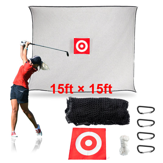 15' x 15' Golf Practice Hitting Net Barrier Net (Net Only)