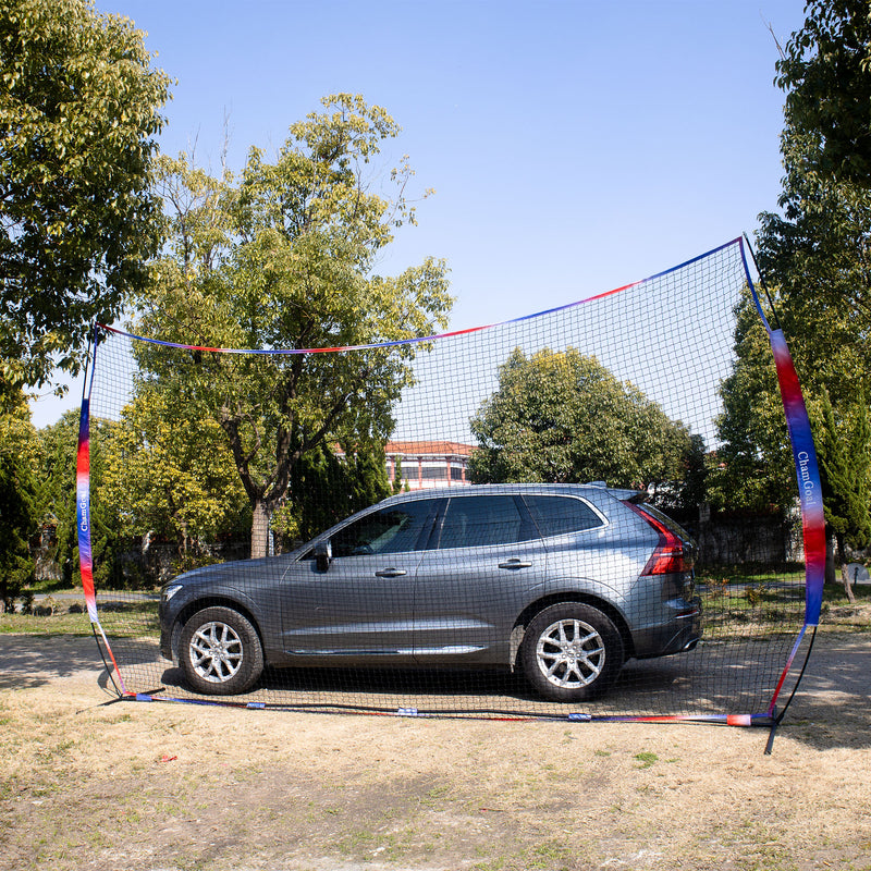 Load image into Gallery viewer, Portable barrier net covering a car