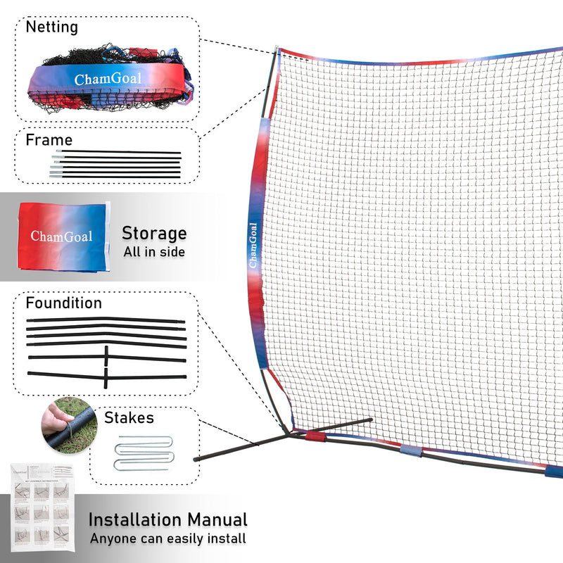 Load image into Gallery viewer, 16' x 10' Portable Sports Barrier Net, Collapsible Backstop Net for Multi-Sport