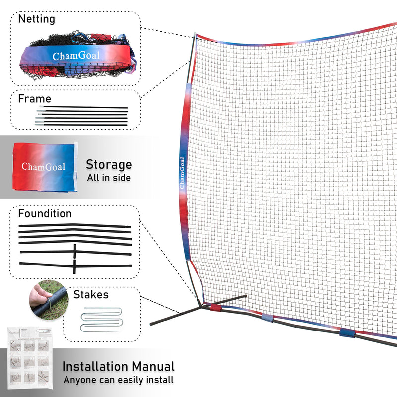 Load image into Gallery viewer, 12' x 9' Portable Sports Barrier Net, Collapsible Backstop Net for Multi-Sport