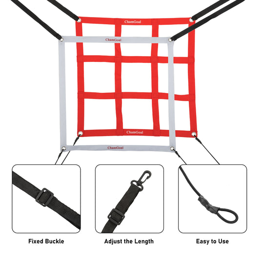 Adjustable Strike Zone Target for Pitching, 2 Pack details adjustable buckles