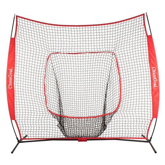 Compact Transport 7' x 7' Baseball Softball Net for Hitting and Pitching