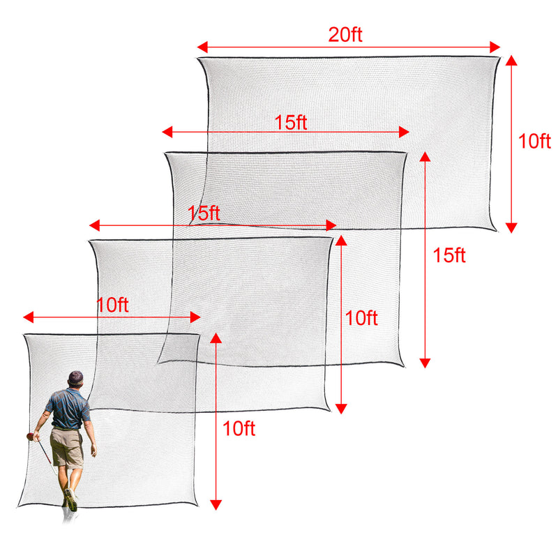 Load image into Gallery viewer, We offer 10 by 10, 10 by 15, 15 by 15, and 10 by 20 Golf Practice Hitting Net