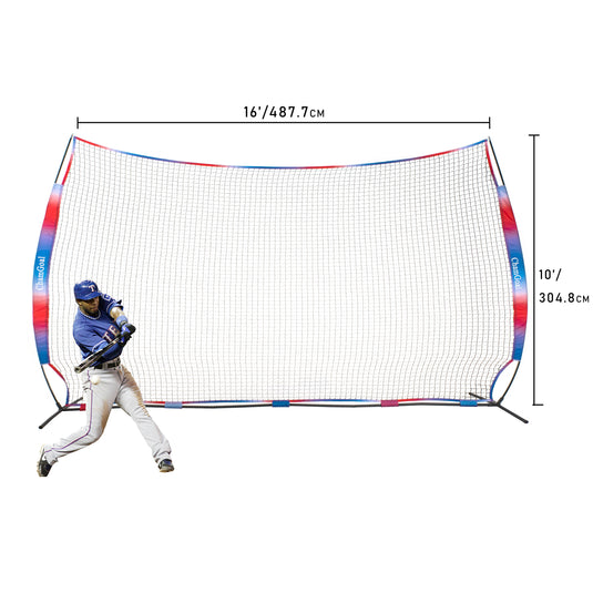 16' x 10' Portable Sports Barrier Net, Collapsible Backstop Net for Multi-Sport