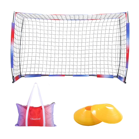 8' x 5' Portable Soccer Goal Net with Cones for Backyard, Practicing field