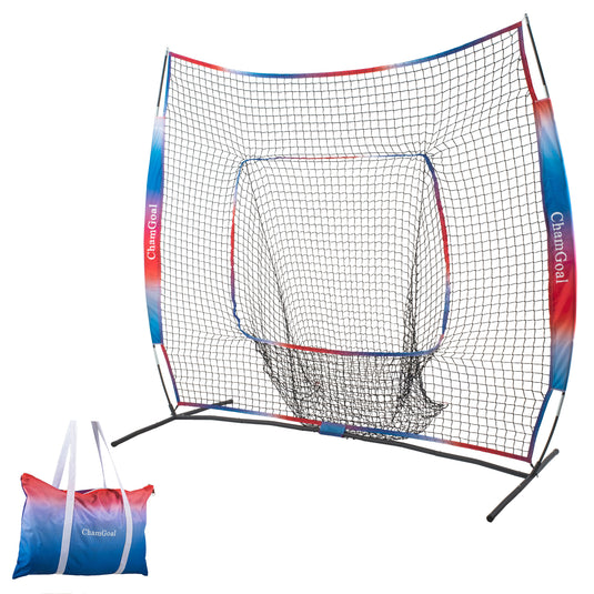 Upgraded 7' x 7' Baseball Softball Net for Hitting and Pitching with carrying bag