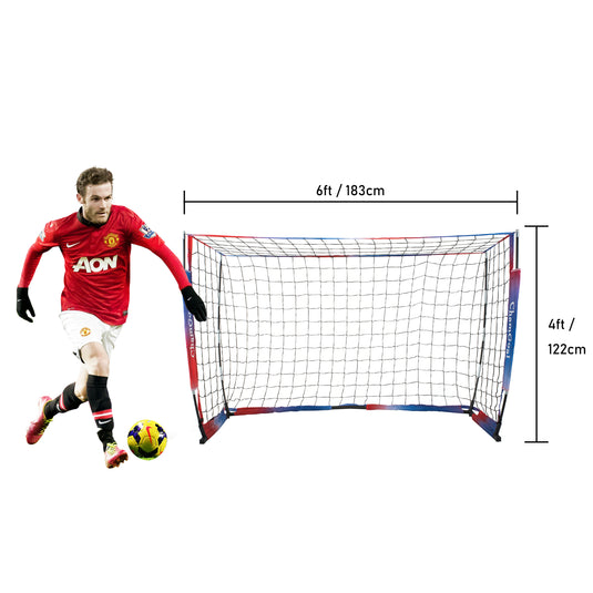 6' x 4' Portable Soccer Goal Net size demonstration