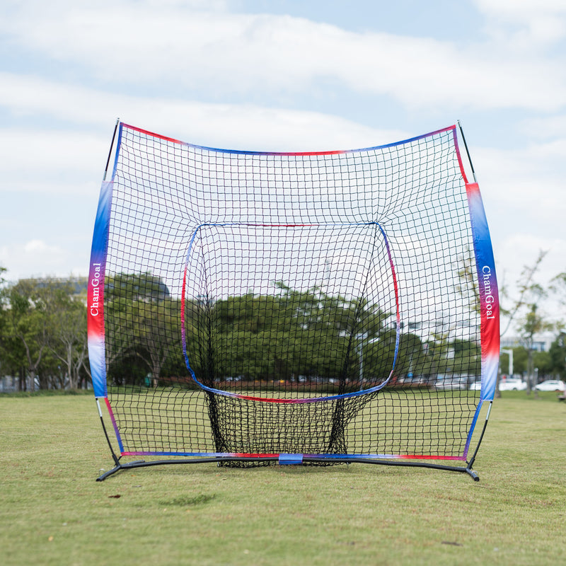 Load image into Gallery viewer, Upgraded 7&#39; x 7&#39; Baseball Softball Net for Hitting and Pitching on the field
